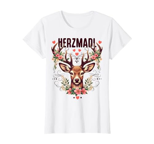 Dirndl Outfit Trachten T-Shirt Damen Trachtenshirt Herzmadl T-Shirt von Trachtenshirt Damen weiß als Ersatz Dirndl T-Shirt