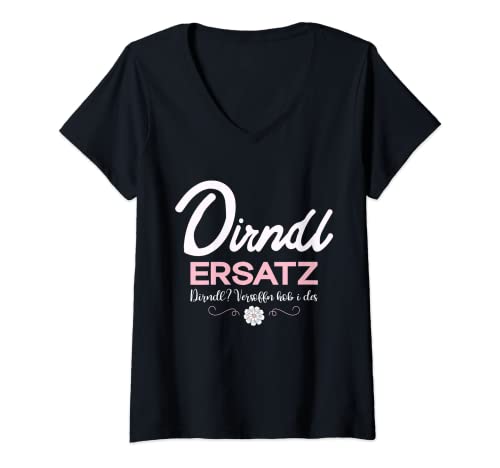 Damen Volksfest Bluse Dirndl? Versoffn Hob I Des Ersatz Dirndl T-Shirt mit V-Ausschnitt von Trachtenshirt Dirndl Ersatz Shirt Bayrische Tracht