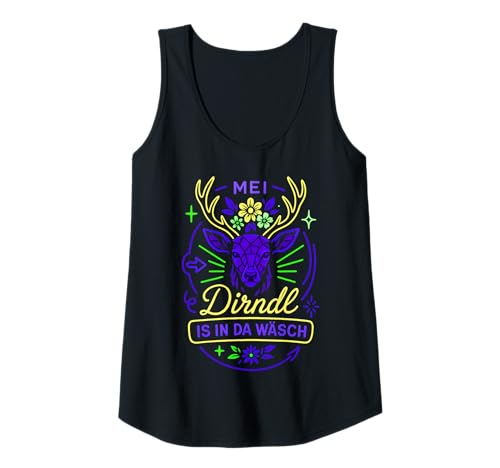 Damen Dirndl Ersatz Tracht MEI Dirndl is in da Wäsch Oktoberfest Tank Top von Trachtenshirt Dirndl is in da Wäsch Trachten Shirt