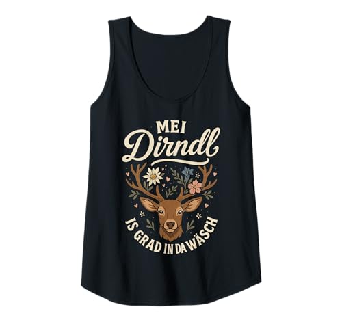 Damen Dirndl Ersatz Tracht MEI Dirndl is in da Wäsch Oktoberfest Tank Top von Trachtenshirt Dirndl is in da Wäsch Trachten Shirt