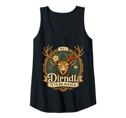 Damen Dirndl Ersatz Tracht MEI Dirndl is in da Wäsch Oktoberfest Tank Top von Trachtenshirt Dirndl is in da Wäsch Trachten Shirt