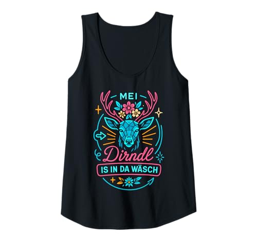 Damen Dirndl Ersatz Tracht MEI Dirndl is in da Wäsch Oktoberfest Tank Top von Trachtenshirt Dirndl is in da Wäsch Trachten Shirt