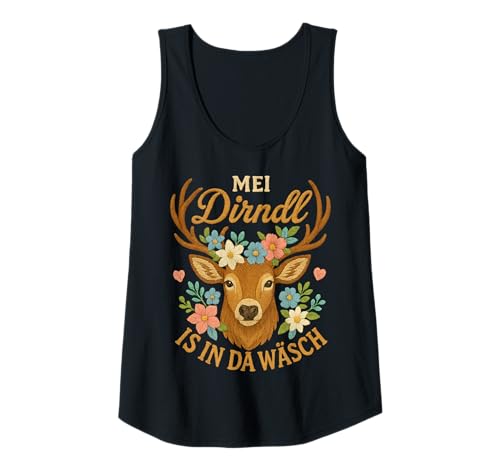 Damen Dirndl Ersatz Tracht MEI Dirndl is in da Wäsch Oktoberfest Tank Top von Trachtenshirt Dirndl is in da Wäsch Trachten Shirt