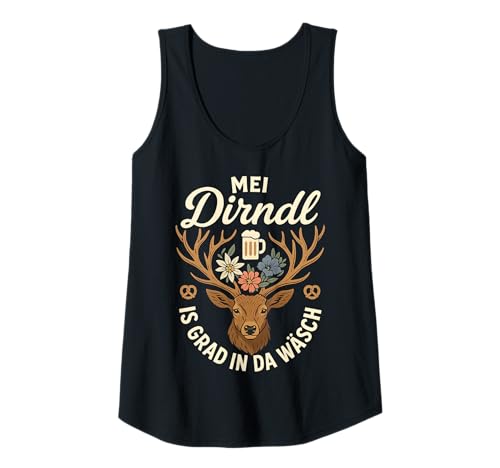 Damen Dirndl Ersatz Tracht MEI Dirndl is in da Wäsch Oktoberfest Tank Top von Trachtenshirt Dirndl is in da Wäsch Trachten Shirt