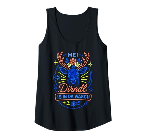 Damen Dirndl Ersatz Tracht MEI Dirndl is in da Wäsch Oktoberfest Tank Top von Trachtenshirt Dirndl is in da Wäsch Trachten Shirt