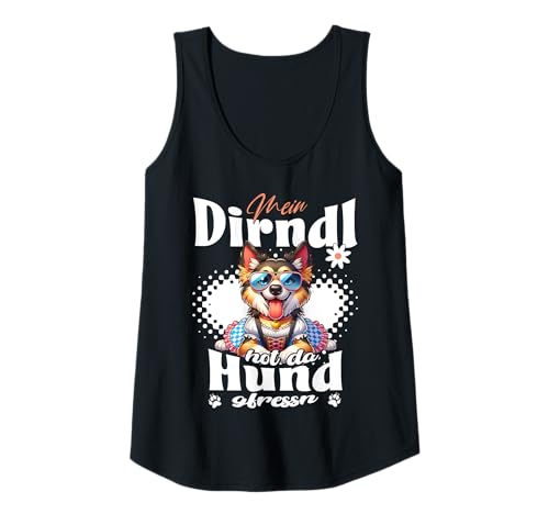 Damen Tracht Damen Outfit Dirndl Ersatz Mein Dirndl hot da Hund Tank Top Damen Tracht Damen Outfit Dirndl Ersatz Mein Dirndl hot da Hund Tank Top von Trachtenshirt Ersatz Dirndl - Herren & Damen Kind