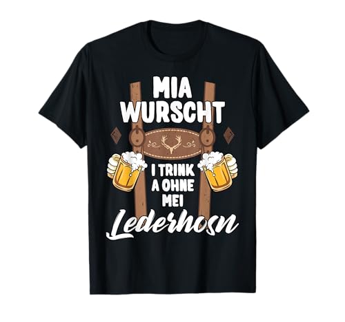 Trachten T-Shirt Lederhose Passend für Oktoberfest Herren T-Shirt von Trachtenshirt Herren Ersatz Lederhose
