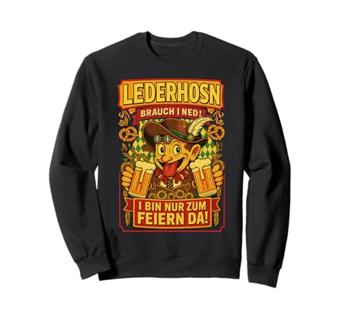 Lederhosen brauch I ned Oktoberfest Trachtenshirt Herren Sweatshirt Lederhosen brauch I ned Oktoberfest Trachtenshirt Herren Sweatshirt von Trachtenshirt Herren & Ersatz Lederhose Tshirt