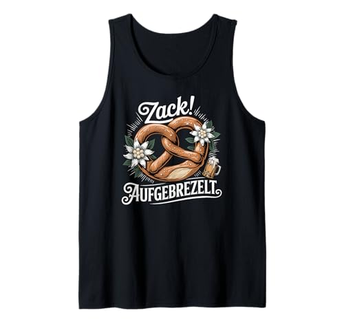 Zack Aufgebrezelt Trachtenhemd Trachten Dirndl Ersatz Damen Tank Top von Trachtenshirt Madl Kostüm Ersatz Dirndl Bretzel