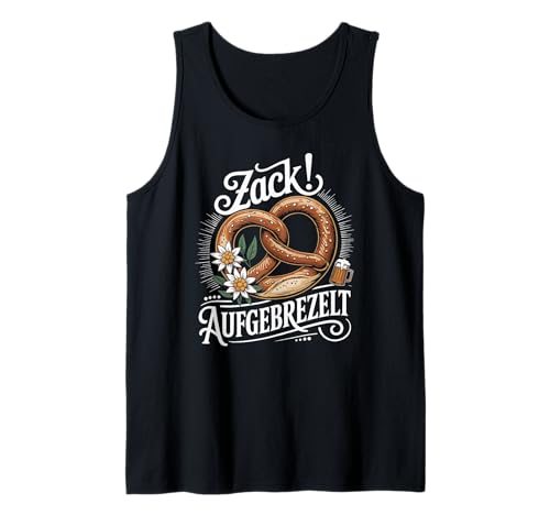Zack Aufgebrezelt Trachtenhemd Trachten Dirndl Ersatz Damen Tank Top von Trachtenshirt Madl Kostüm Ersatz Dirndl Bretzel