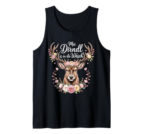 MEI Dirndl is In Da Wäsch Dirndl Ersatz Hirsch Bierfest Tank Top von Trachtenshirts Dirndl Ersatz Sprüche Volksfest