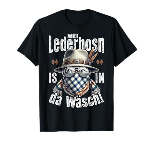 Trachtenshirt Herren Trachten T-Shirt Mann Ersatz Lederhose T-Shirt von Trachtenshirts Herren Mei Lederhosn is in da Wäsch