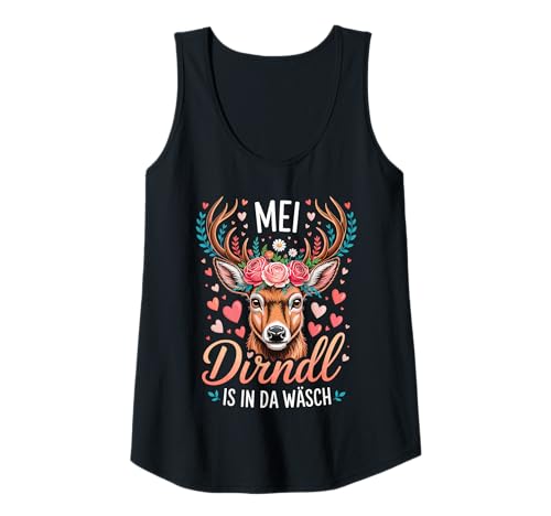 Damen MEI Dirndl is In Da Wäsch Tracht Ersatz Dirndl Trachtenshirt Tank Top von Trachtenshirts Oktober Outfit Ohne Dirndl Frauen