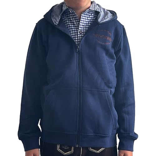 Trachten-Jacke Kinder Jungen Mädchen Sweatjacke Dunkelblau, Gr. 92 von Trachterbahn