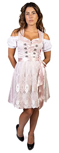 Dirndl Trachtenkleid Damen Bella ROSA 3.TLG (34) von Trachtl.de