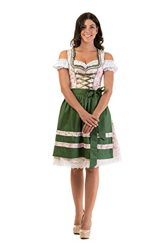 Trachtl.de DIRNDL TRACHTENKLEID DAMEN EMMA (GRÜN) 3:tlg SET BLUSE und SCHÜRZE 36 von Trachtl.de