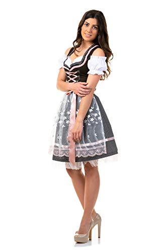 Dirndl Trachtenkleid Damen Sarah IN SCHWARZ 3.TLG 36 von Trachtl.de