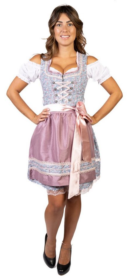 Trachtl Dirndl DIRNDL TRACHTENKLEID DAMEN ELEEN GRAU 3.TLG von Trachtl
