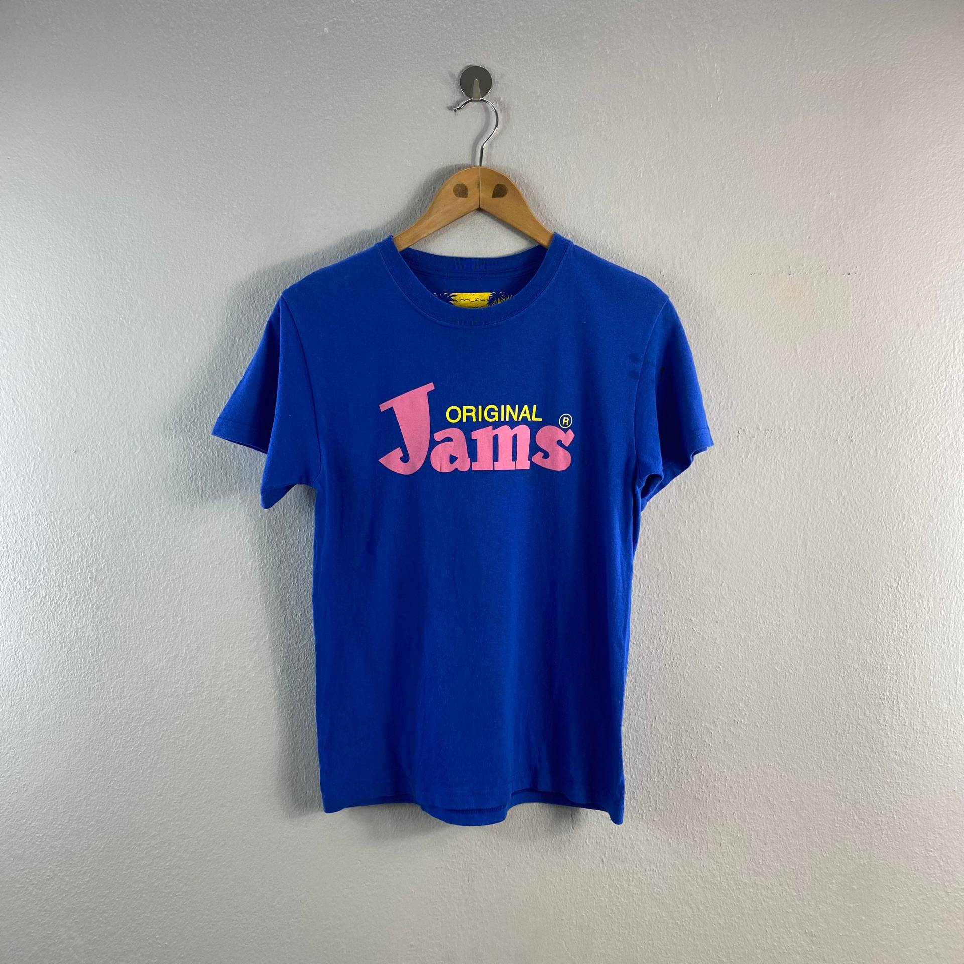 Vintage Jams Original Made in Usa Surf Hawaii Aloha Style Casual Design Strand Surfen Streetwear Logos Top T-Shirt Blau Kleine Größe von Tracstore