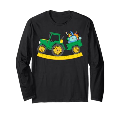 Schulanfang Traktor Bauer Jungen Schulanfang Kinder Langarmshirt Schulanfang Traktor Bauer Jungen Schulanfang Kinder Langarmshirt von Tractor Back To School Farming Tractor Farm Lover