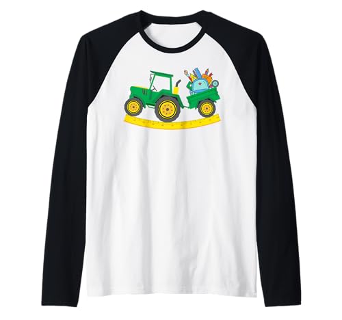 Schulanfang Traktor Bauer Jungen Schulanfang Kinder Raglan Schulanfang Traktor Bauer Jungen Schulanfang Kinder Raglan von Tractor Back To School Farming Tractor Farm Lover