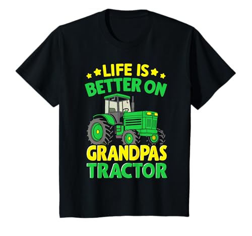 Kinder Farmer Lustiger Traktor Junge auf Opas Traktor T-Shirt von Tractor Boy Quote Co Tee