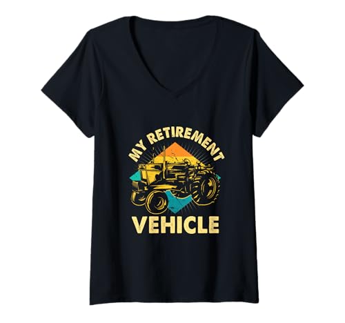 Damen Traktor Farmer Vacation My Retirement Vehicle Retired Dad T-Shirt mit V-Ausschnitt Damen Traktor Farmer Vacation My Retirement Vehicle Retired Dad T-Shirt mit V-Ausschnitt von Tractor Farmer Vacation My Retirement Vehicle