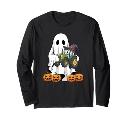Lustiger Geister-Traktor Kürbis Halloween Bauernhof Kinder Herren Damen Langarmshirt Lustiger Geister-Traktor Kürbis Halloween Bauernhof Kinder Herren Damen Langarmshirt von Tractor Lovers Cute Halloween Outfits for Boy Girl