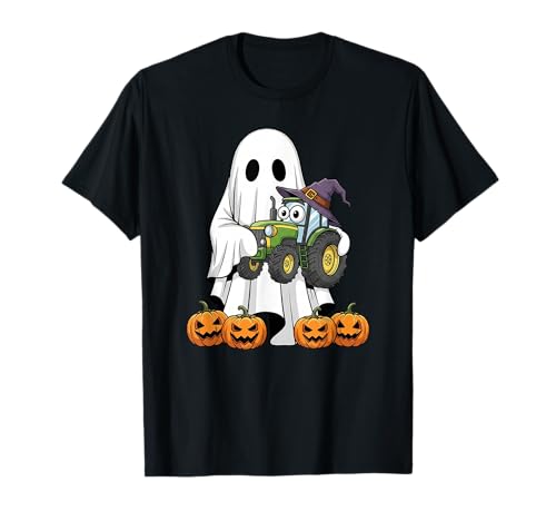 Lustiger Geister-Traktor Kürbis Halloween Bauernhof Kinder Herren Damen T-Shirt Lustiger Geister-Traktor Kürbis Halloween Bauernhof Kinder Herren Damen T-Shirt von Tractor Lovers Cute Halloween Outfits for Boy Girl