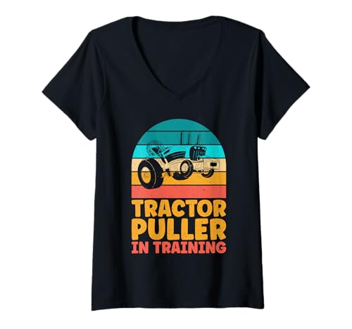 Damen Traktor Abzieher im Training Traktor Ziehen T-Shirt mit V-Ausschnitt Damen Traktor Abzieher im Training Traktor Ziehen T-Shirt mit V-Ausschnitt von Tractor Pulling Gifts
