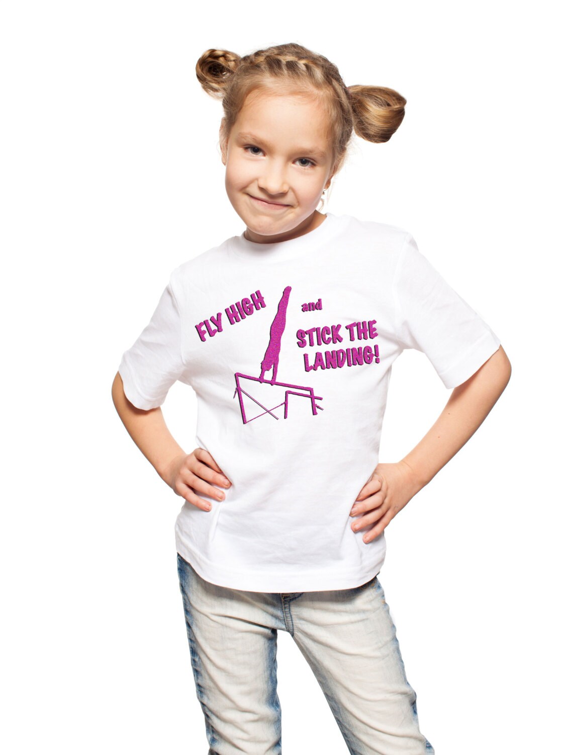 An Alle Turnerinnen Und Turner Fliege Hoch Stick Die Landung Gymnastik T-Shirt von TracyBakerAngelBaby