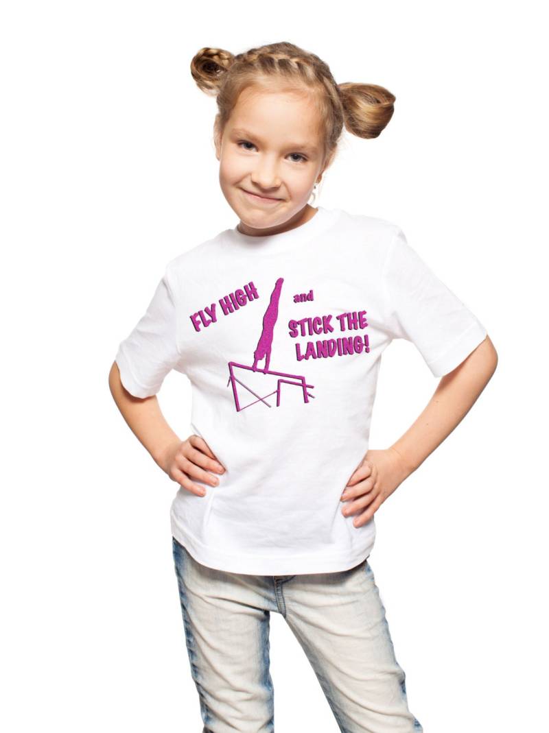 An Alle Turnerinnen Und Turner Fliege Hoch Stick Die Landung Gymnastik T-Shirt von TracyBakerAngelBaby