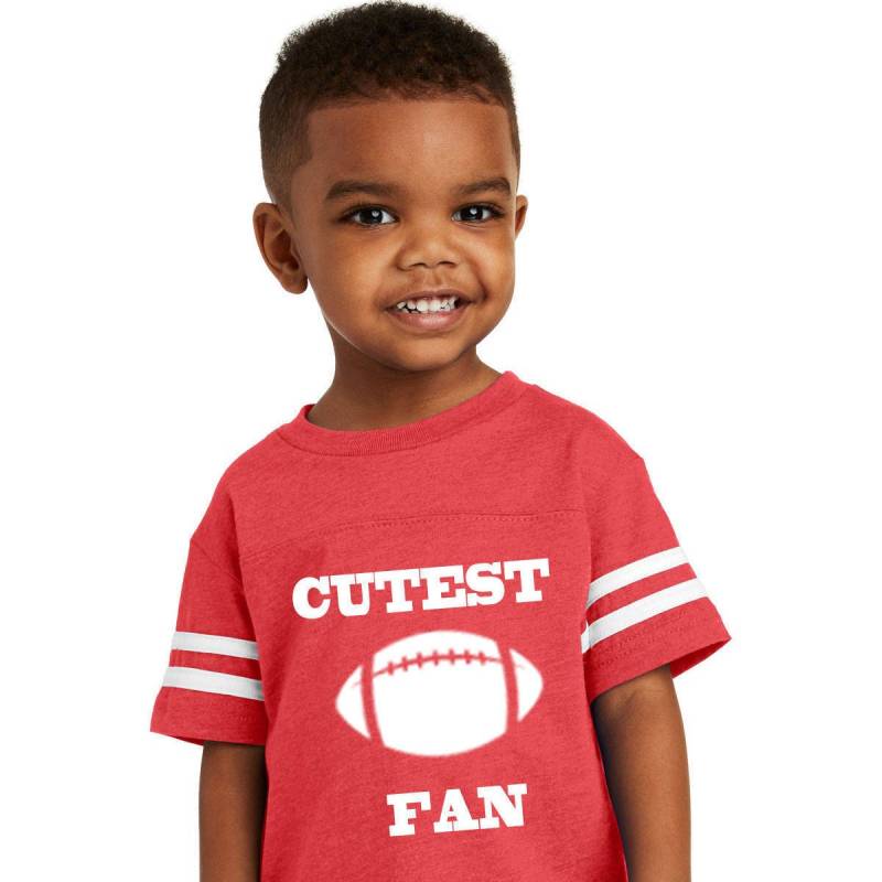Das Süßeste Fußball-Fan-Kleinkind-Jersey-T-Shirt, Rot Und Weiß, Ist Ein Perfektes Geschenk Personalisieren Sie Mit Einem Namen & Einer Nummer von TracyBakerAngelBaby