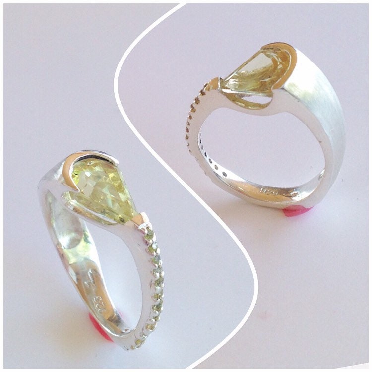 Beryll Und Gelber Saphir Ring in Sterlingsilber von TracyJanuleDesigns