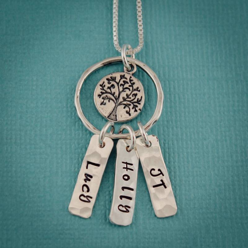 Baum Des Lebens Personalisierte Mutter Halskette Sterling Silber Stammbaum Großmutter Schmuck Angepasste von TracyTayanDesigns