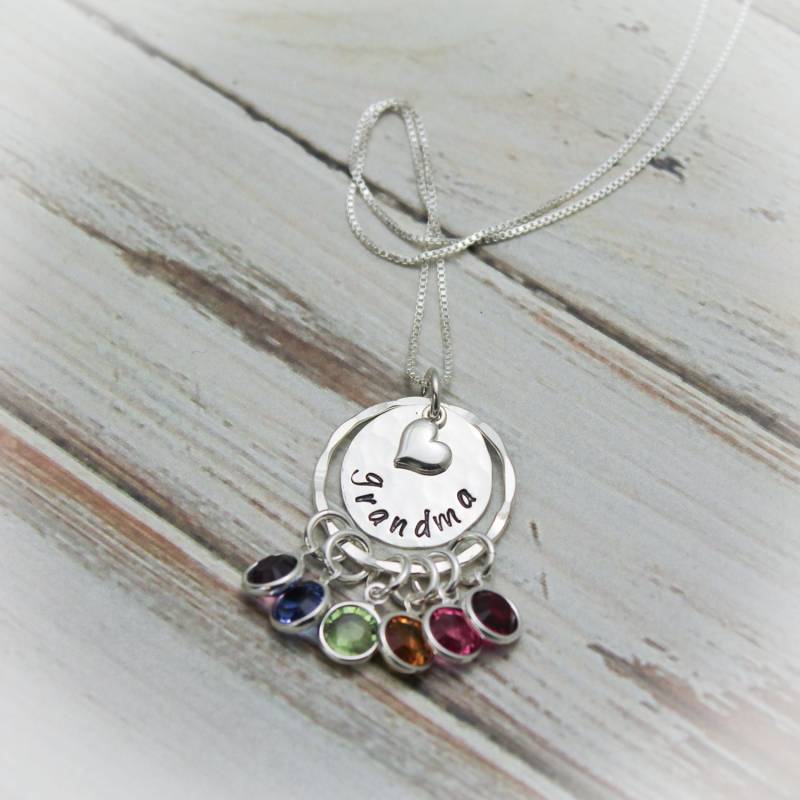 Großmutter Birthstone Halskette, Mom Enkel Muttertagsgeschenk von TracyTayanDesigns