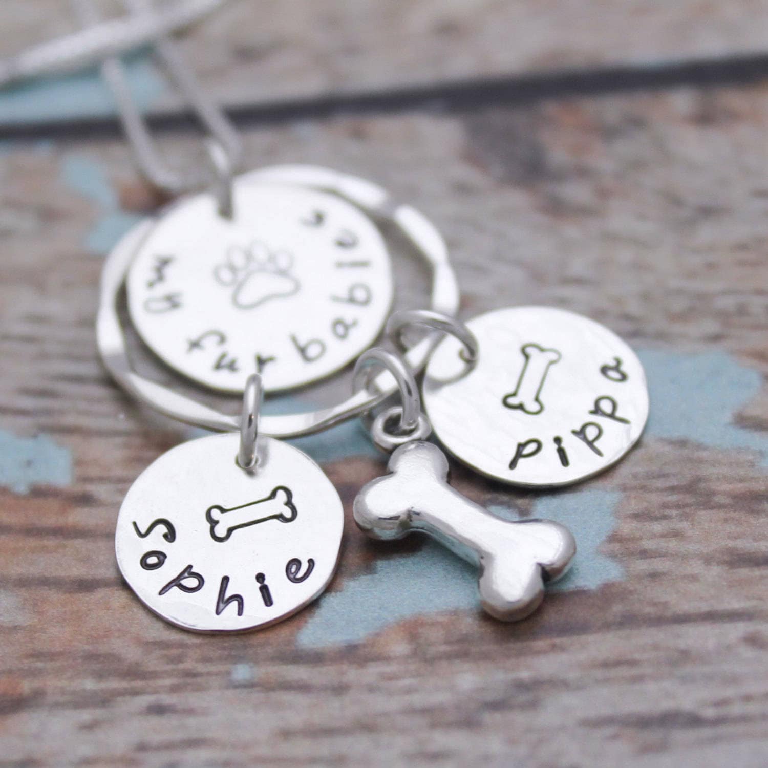Personalisierte Sterling Silber Hunde Halskette Mit Namen Pelz Baby Schmuck von TracyTayanDesigns