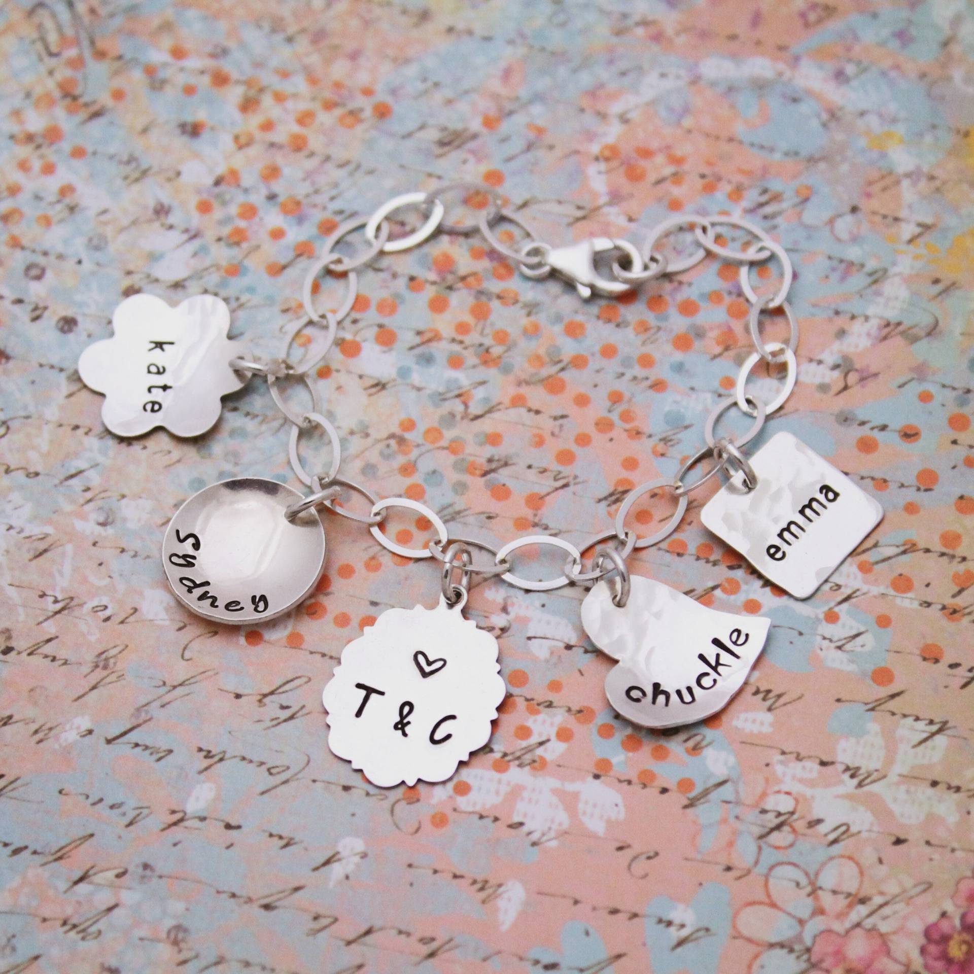 Personalisiertes Bettelarmband Für Mama Oma - Kinder Namen Muttertagsgeschenke Sterling Charms von TracyTayanDesigns