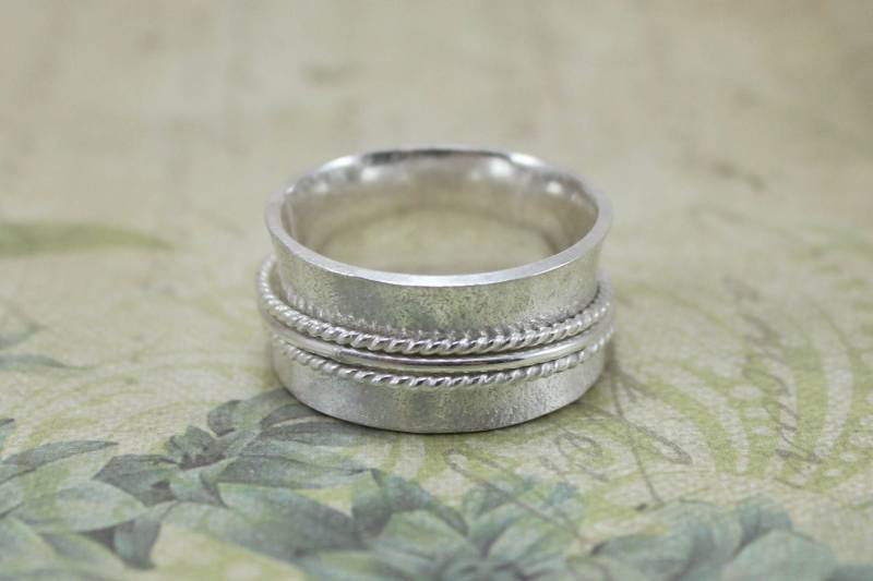 sterling Silber Spinner Ring - Meditation Fidget sterling Silber Spinner Ring - Meditation Fidget von TracyTerryJewellery