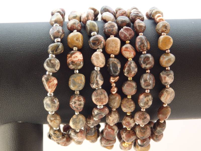 32.5 Karat Aus Natürlichen Leopard Haut Jaspis Stapelbar, Nugget, Dehnbare Armband 32.5 Karat Aus Natürlichen Leopard Haut Jaspis Stapelbar, Nugget, Dehnbare Armband von TracysCornerUK