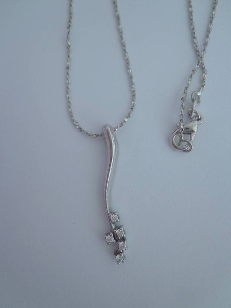 Faux Diamant Halskette, Sterling Silber Halskette von TraderTrudys