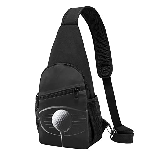 Golf Fitness Casual One Shoulder Crossbody Brusttasche Geldbörse Handytasche Herren Crossbody Tasche Reise Walking Hüfttasche, Schwarz, Einheitsgröße, mehrfarbig, Einheitsgröße, Sling Rucksäcke von TradesForU