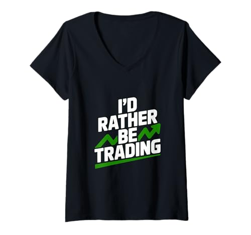 Damen Ich Trade Lieber lustig für Händler und Investoren T-Shirt mit V-Ausschnitt von Trading Enthusiasts Merchandise Collection