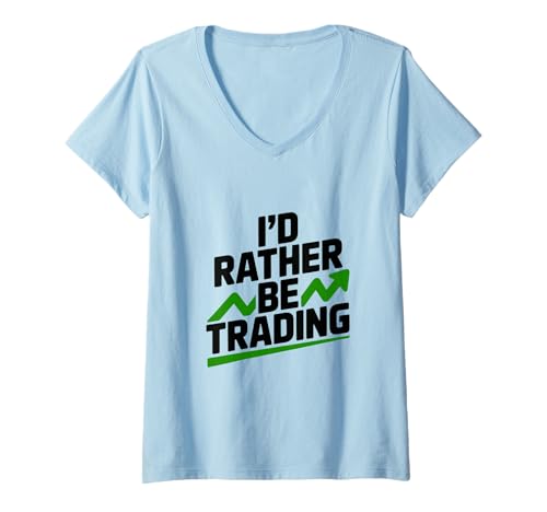 Damen Ich Trade Lieber lustig für Händler und Investoren T-Shirt mit V-Ausschnitt von Trading Enthusiasts Merchandise Collection