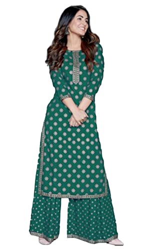 Traditional Jaipur Damen Rayon Smarty Kurti in attraktivem Design mit Pant Set Party Wear Dres (XX-Large) von INDACORIFY