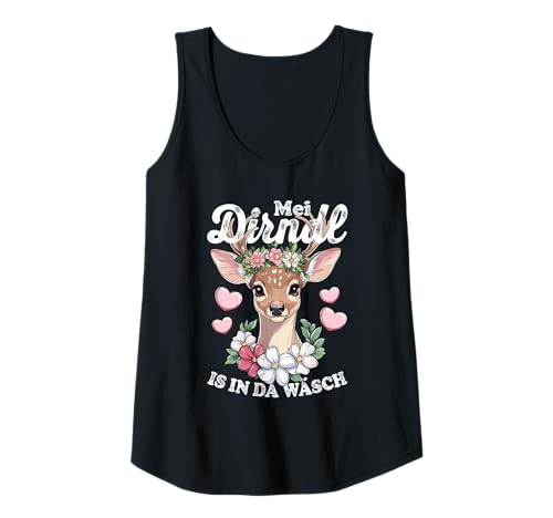 Damen Lustiger Bayerischer Hirsch MEI Dirndl is in da Wäsch Tank Top von Traditionelle Bayerische Volksfeste Humor