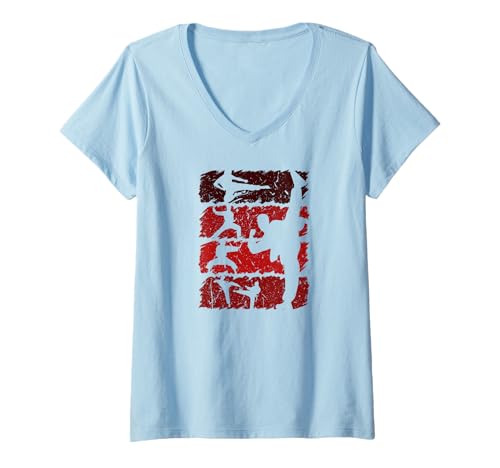 Damen Koreanisch Martial Arts Taekwondo Kämpfer Japan Karate T-Shirt mit V-Ausschnitt Damen Koreanisch Martial Arts Taekwondo Kämpfer Japan Karate T-Shirt mit V-Ausschnitt von Traditionelle Kampfkunst Motive