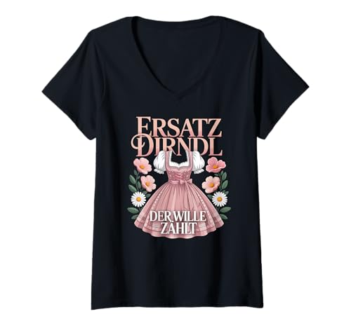 Damen Ersatz Dirndl Der Wille Zählt T-Shirt mit V-Ausschnitt Damen Ersatz Dirndl Der Wille Zählt T-Shirt mit V-Ausschnitt von Traditionelle Trachtenmode für das Fest im Oktober