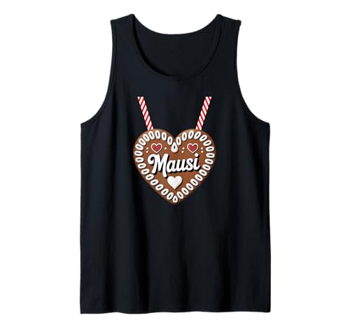 Lebkuchenherz Ersatz Dirndl Mausi Tank Top von Traditionelles Lebkuchenherz Volksfest Outfit