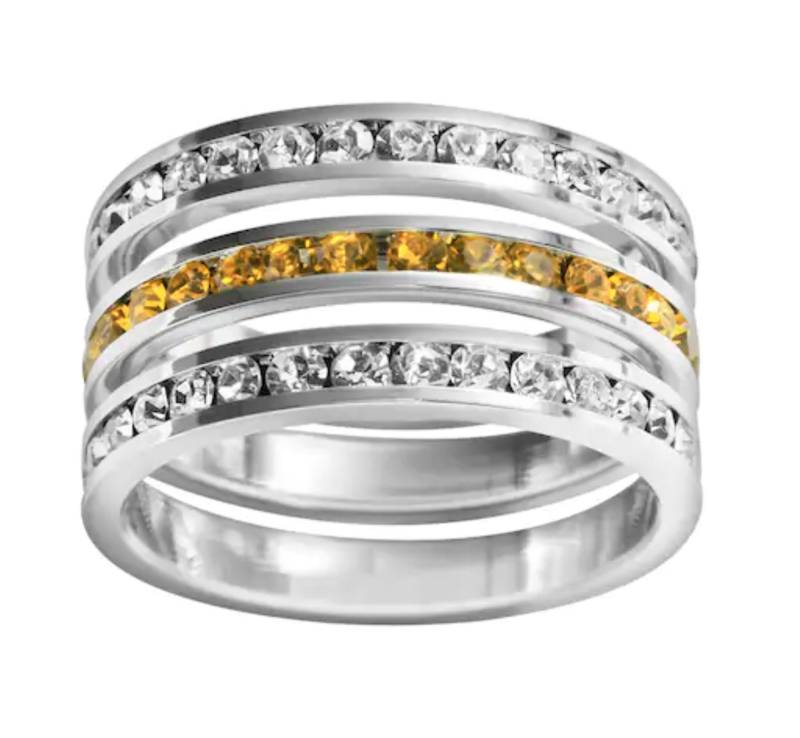 Sale - Orig. Preis 60, 00/2 Klar Und 1 Braun Swarovski Kristall Sterling Silber Channel Set Eternity Ring 3 Sale - Orig. Preis 60, 00/2 Klar Und 1 Braun Swarovski Kristall Sterling Silber Channel Set Eternity Ring 3 von TraditionsJewelryCo